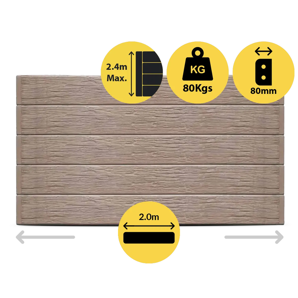 CONCRETE SLEEPER STANDARD WOODGRAIN JASPER 2000X200X80MM