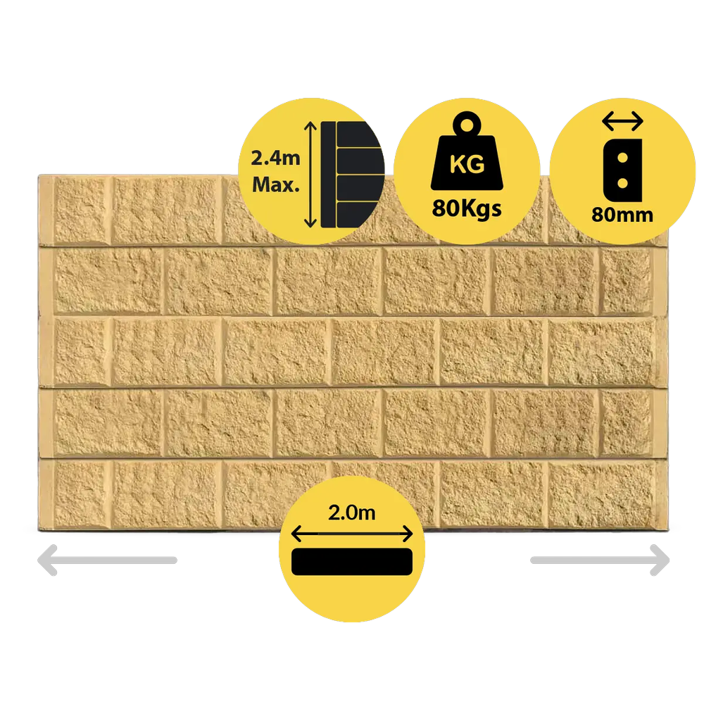 [321382] CONCRETE SLEEPER STANDARD BLOCK FACE SANDSTONE 2000X200X80MM